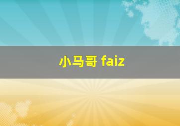 小马哥 faiz